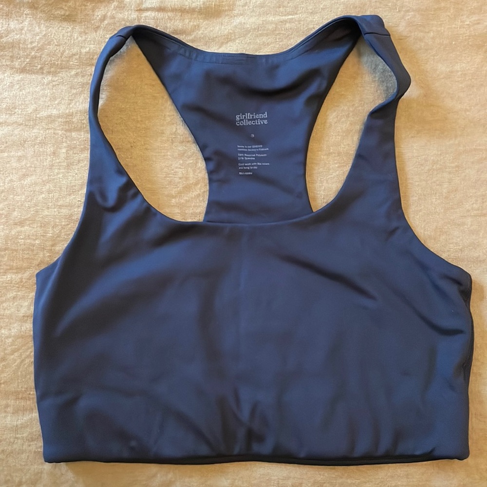 Girlfriend Collective cropped bra top.